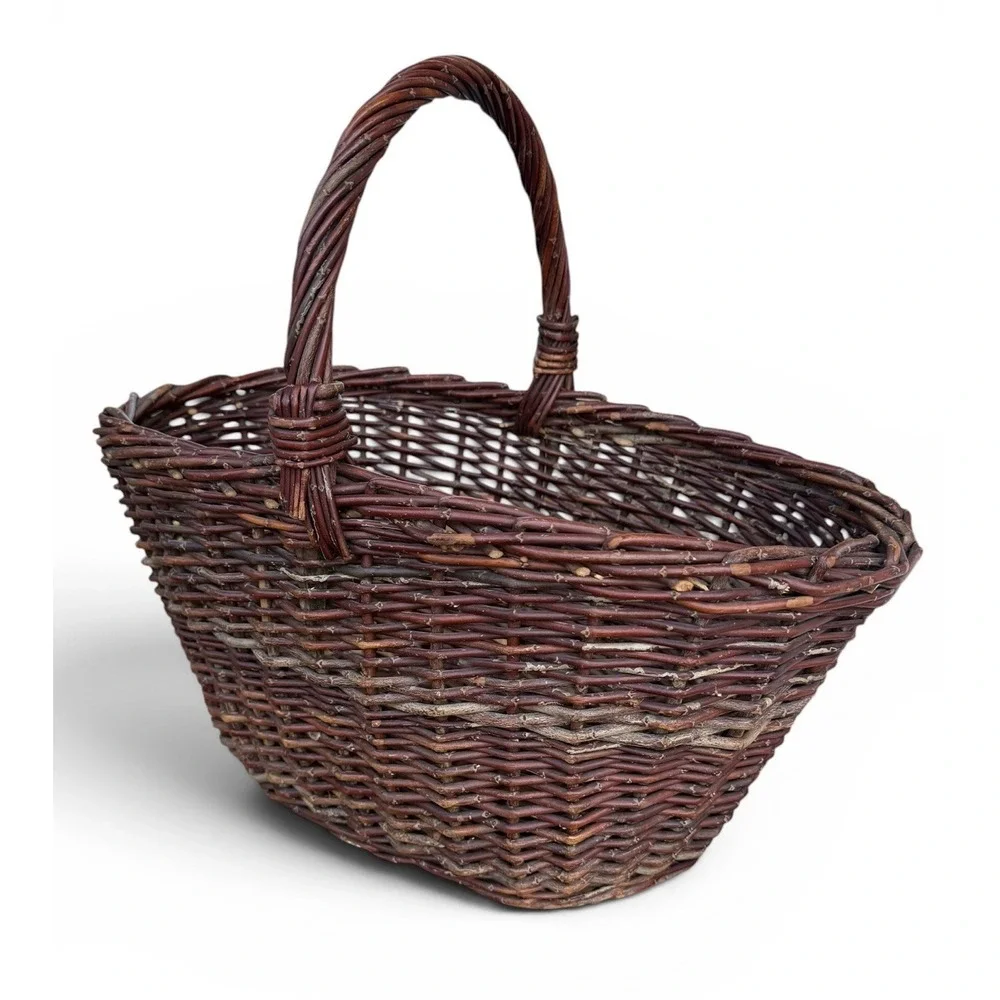 VTG Market Basket French Country Wicker Woven 18